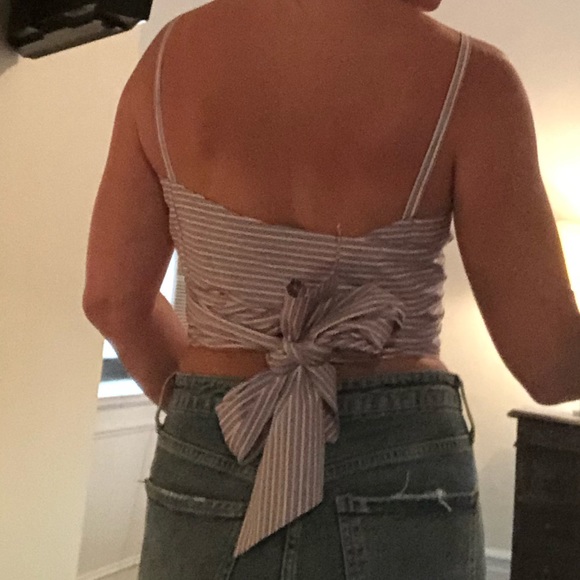 Mark D. Sikes MDS Blue & Red Stripe Wrap Tie Top - Picture 3 of 4